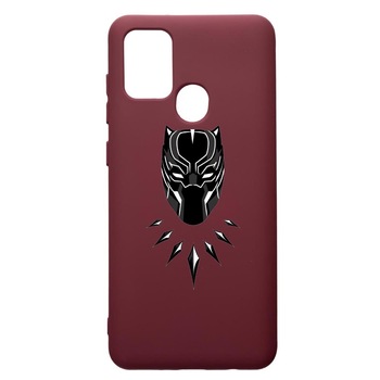 Husa Premium TPU compatibila cu Samsung Galaxy A21S, Black Panther, cu interiorul din material textil, protectie camera, Burgundy, PBR243 Husa Premium TPU compatibila cu Samsung Galaxy A21S, Black Panther, cu interiorul din material textil, protectie camera, Burgundy, PBR243