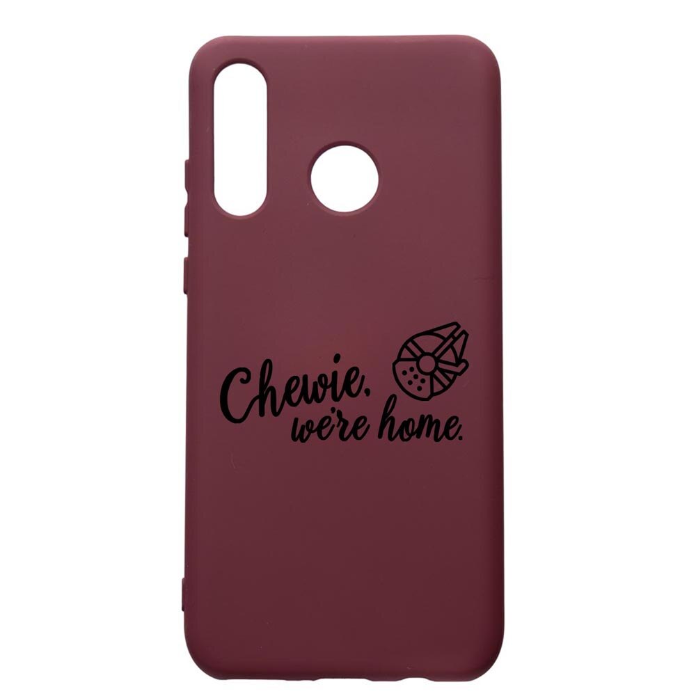 Husa Premium TPU compatibila cu Huawei P30 Lite, Star Wars, cu interiorul din material textil, protectie camera, Burgundy, PBR246