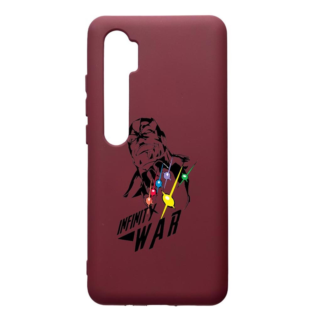 Husa Premium TPU compatibila cu Xioami Mi Note 10, Avangers, cu interiorul din material textil, protectie camera, Burgundy, PBR242
