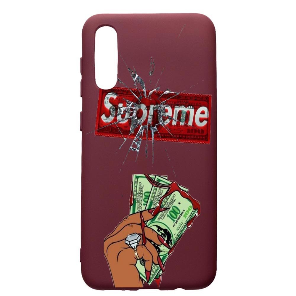 Husa Premium TPU compatibila cu Samsung Galaxy A30S, Supreme, Money, cu interiorul din material textil, protectie camera, Burgundy, PBR257