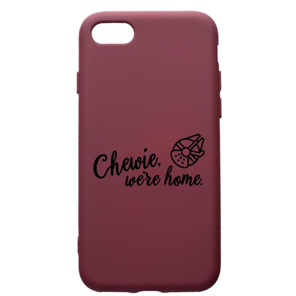 Husa Premium TPU compatibila cu Apple iPhone SE 2 / iPhone 8 / iPhone 7, Star Wars, cu interiorul din material textil, protectie camera, Burgundy, PBR246