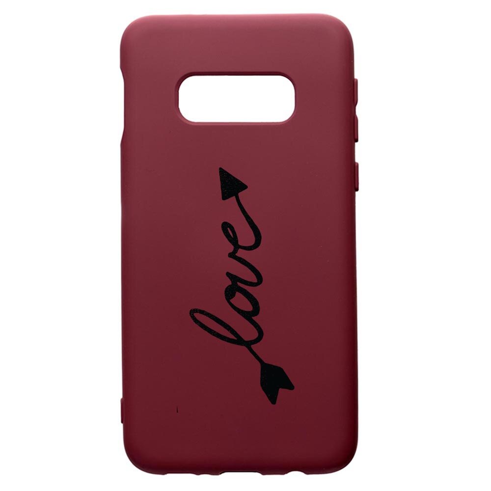 Husa Premium TPU compatibila cu Samsung Galaxy S8, Love, cu interiorul din material textil, protectie camera, Burgundy, PBR225