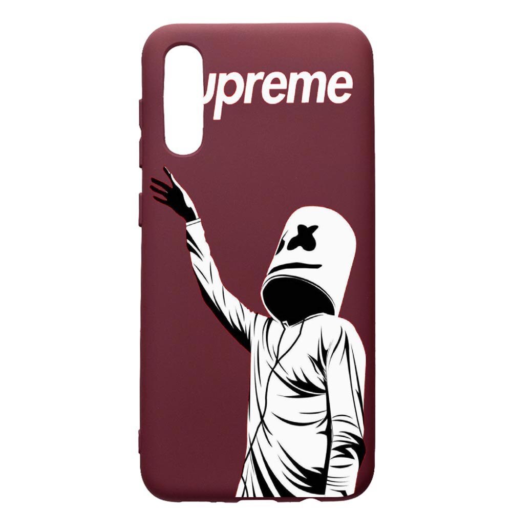Husa Premium TPU compatibila cu Samsung Galaxy A30S, Supreme, Marshmello, cu interiorul din material textil, protectie camera, Burgundy, PBR255