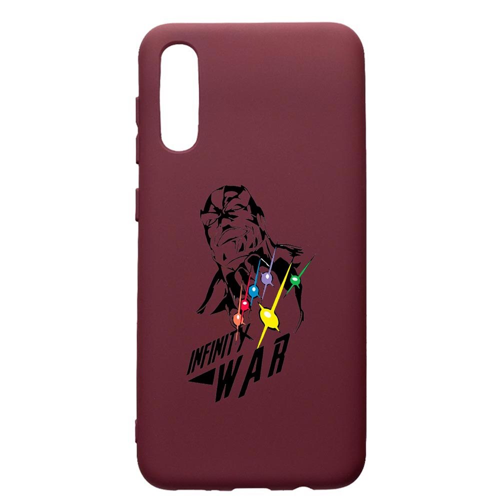 Husa Premium TPU compatibila cu Samsung Galaxy A50, Avangers, cu interiorul din material textil, protectie camera, Burgundy, PBR242