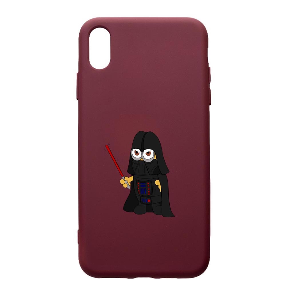 Husa Premium TPU compatibila cu Samsung Galaxy A10, Minion Star Wars, cu interiorul din material textil, protectie camera, Burgundy, PBR210
