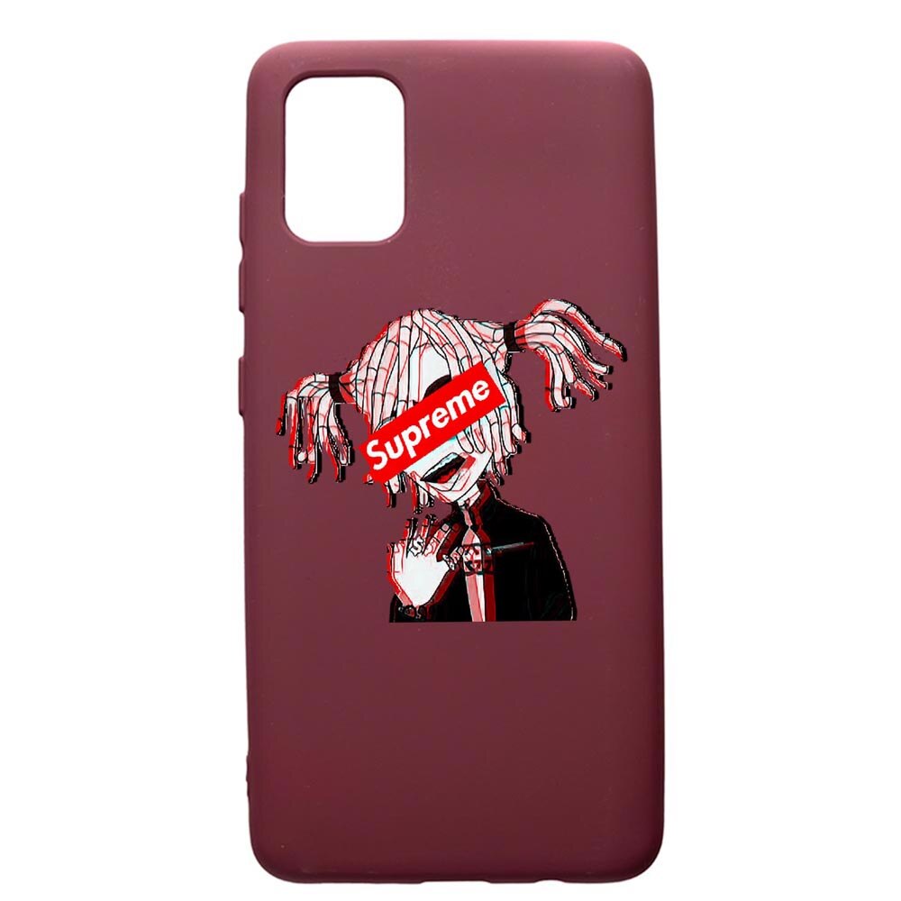 Husa Premium TPU compatibila cu Samsung Galaxy A51, Supreme, Pink Girl, cu interiorul din material textil, protectie camera, Burgundy, PBR269