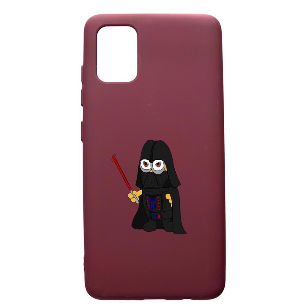 Husa Premium TPU compatibila cu Apple iPhone 11 Pro Max, Minion Star Wars, cu interiorul din material textil, protectie camera, Burgundy, PBR210