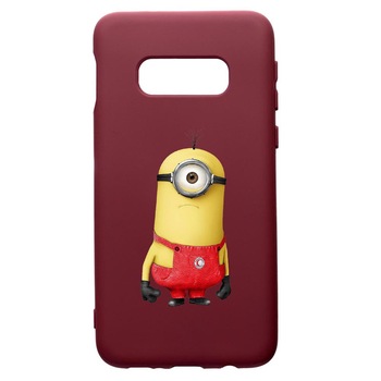 Husa Premium TPU compatibila cu Samsung Galaxy S8, Cartoon Minion, cu interiorul din material textil, protectie camera, Burgundy, PBR206 Husa Premium TPU compatibila cu Samsung Galaxy S8, Cartoon Minion, cu interiorul din material textil, protectie camera, Burgundy, PBR206