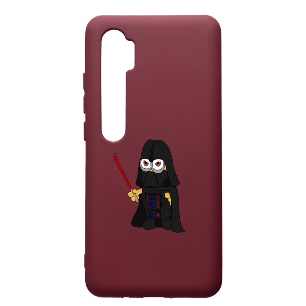 Husa Premium TPU compatibila cu Xioami Mi Note 10, Minion Star Wars, cu interiorul din material textil, protectie camera, Burgundy, PBR210