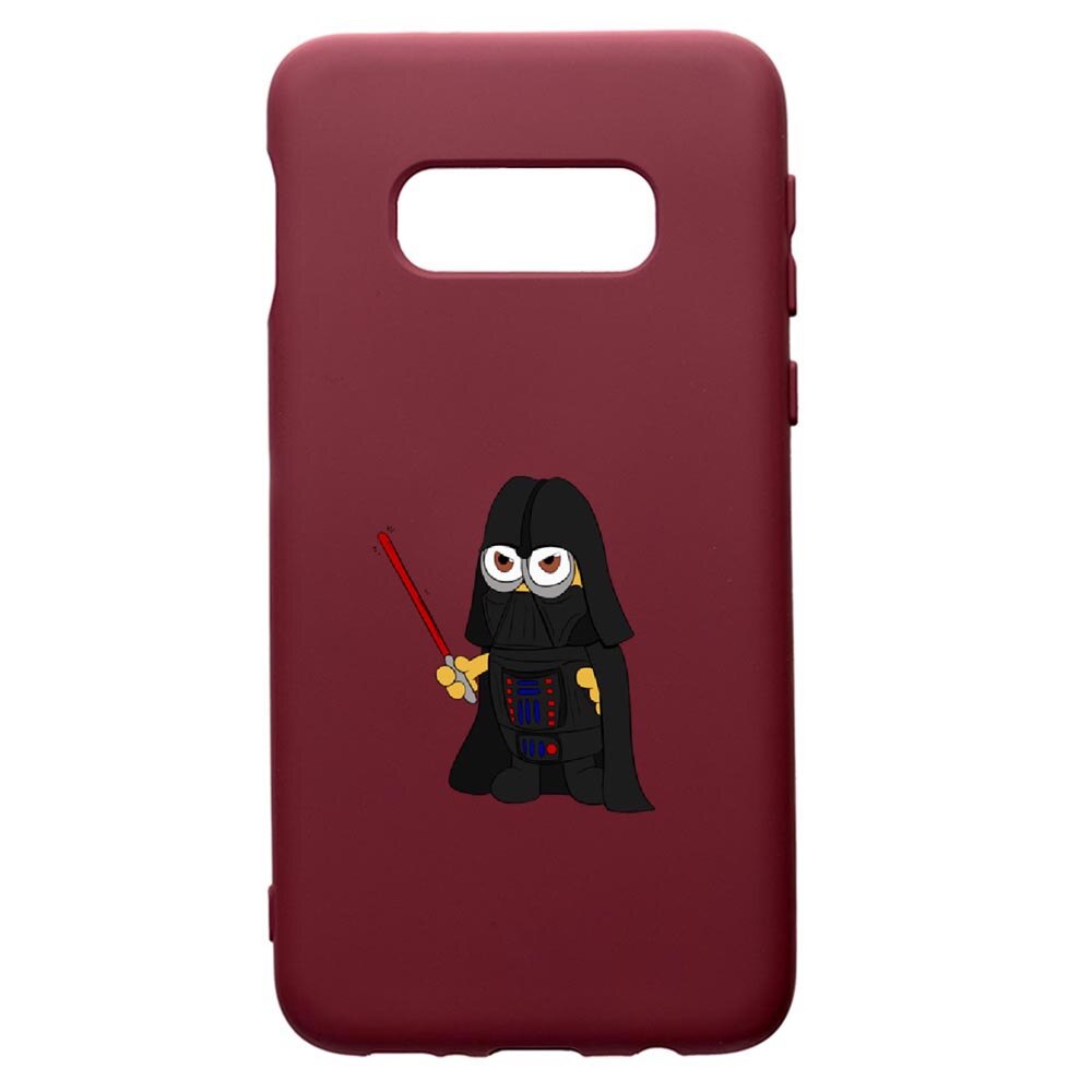 Husa Premium TPU compatibila cu Samsung Galaxy S8, Minion Star Wars, cu interiorul din material textil, protectie camera, Burgundy, PBR210