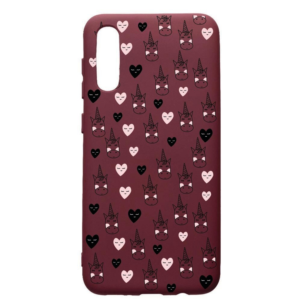 Husa Premium TPU compatibila cu Samsung Galaxy A30S, Unicorn, cu interiorul din material textil, protectie camera, Burgundy, PBR190