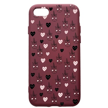 Husa Premium TPU compatibila cu Apple iPhone SE 2 / iPhone 8 / iPhone 7, Unicorn, cu interiorul din material textil, protectie camera, Burgundy, PBR190 Husa Premium TPU compatibila cu Apple iPhone SE 2 / iPhone 8 / iPhone 7, Unicorn, cu interiorul din material textil, protectie camera, Burgundy, PBR190