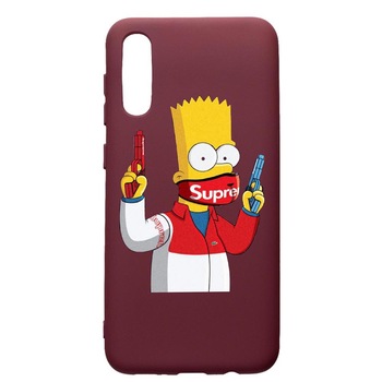 Husa Premium TPU compatibila cu Samsung Galaxy A50, Supreme, The Simpsons, cu interiorul din material textil, protectie camera, Burgundy, PBR270 Husa Premium TPU compatibila cu Samsung Galaxy A50, Supreme, The Simpsons, cu interiorul din material textil, protectie camera, Burgundy, PBR270