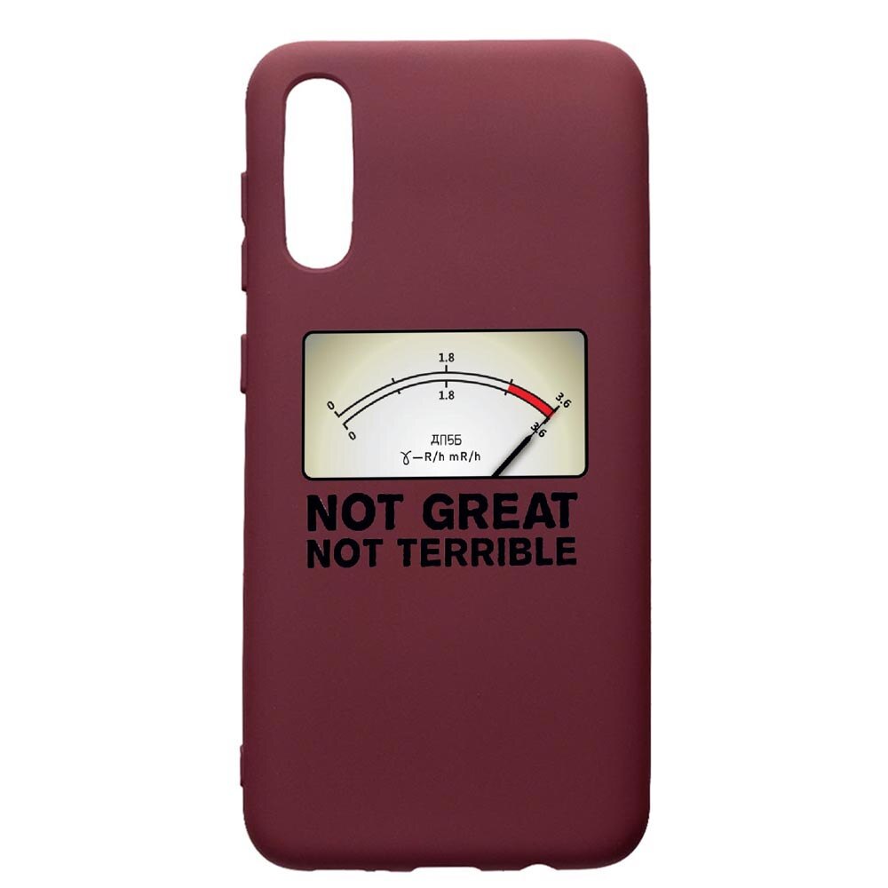 Husa Premium TPU compatibila cu Samsung Galaxy A50, Chernobyl, cu interiorul din material textil, protectie camera, Burgundy, PBR276