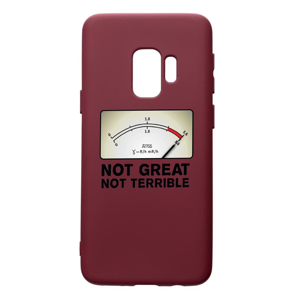 Husa Premium TPU compatibila cu Samsung Galaxy S9, Chernobyl, cu interiorul din material textil, protectie camera, Burgundy, PBR276