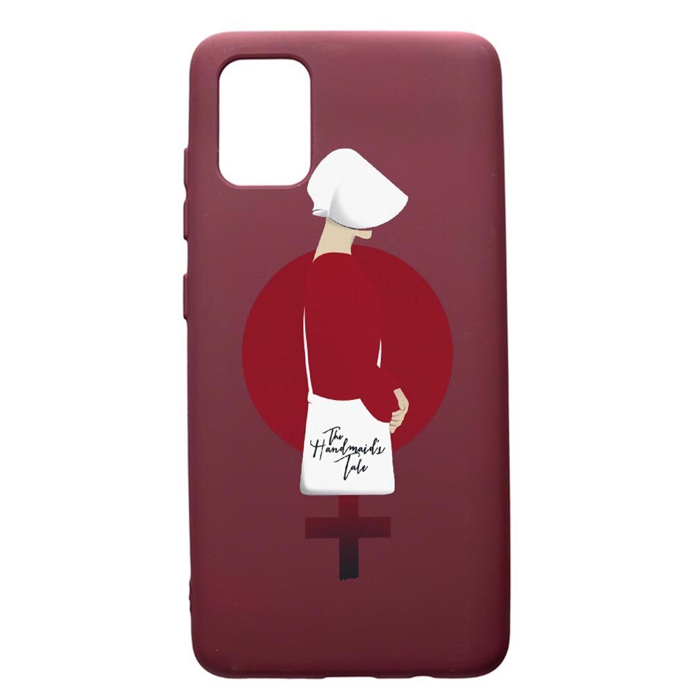 Husa Premium TPU compatibila cu Samsung Galaxy S20 Plus, The Handmaid's Tale, cu interiorul din material textil, protectie camera, Burgundy, PBR283