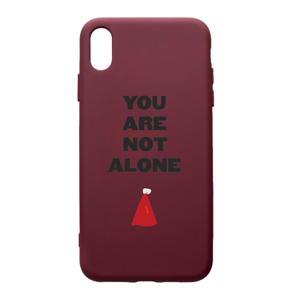 Husa Premium TPU compatibila cu Samsung Galaxy A10, The Handmaid's Tale, cu interiorul din material textil, protectie camera, Burgundy, PBR281