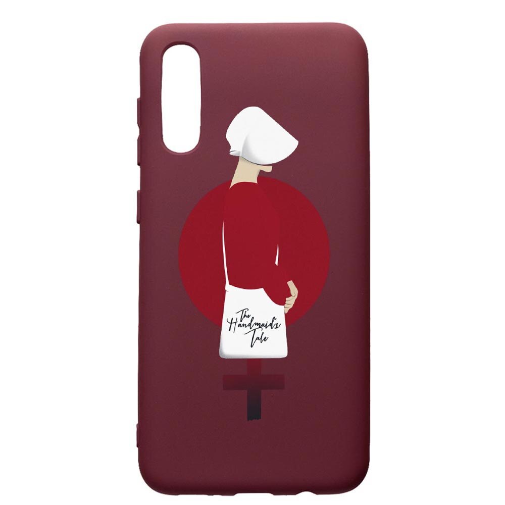 Husa Premium TPU compatibila cu Huawei Y6 2019, The Handmaid's Tale, cu interiorul din material textil, protectie camera, Burgundy, PBR283