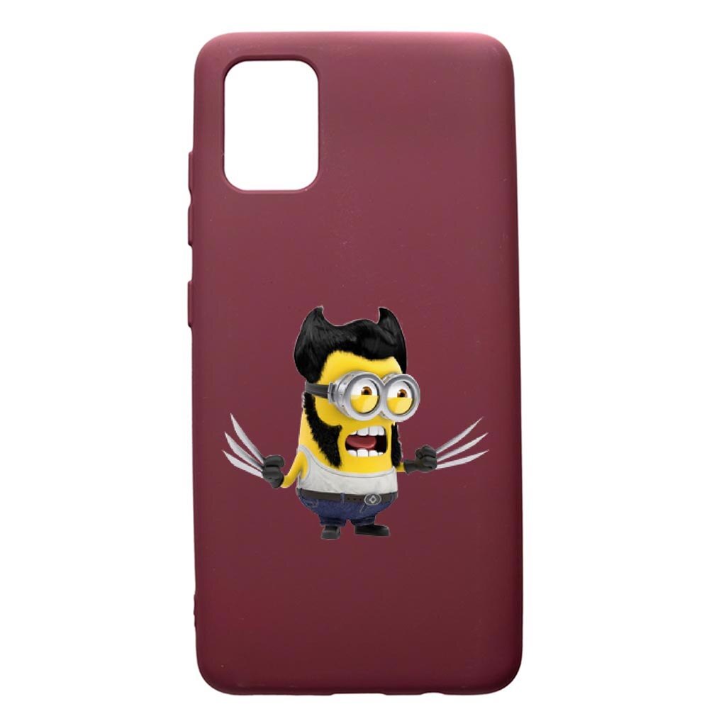 Husa Premium TPU compatibila cu Samsung Galaxy S20 Plus, Minion X-men, cu interiorul din material textil, protectie camera, Burgundy, PBR218