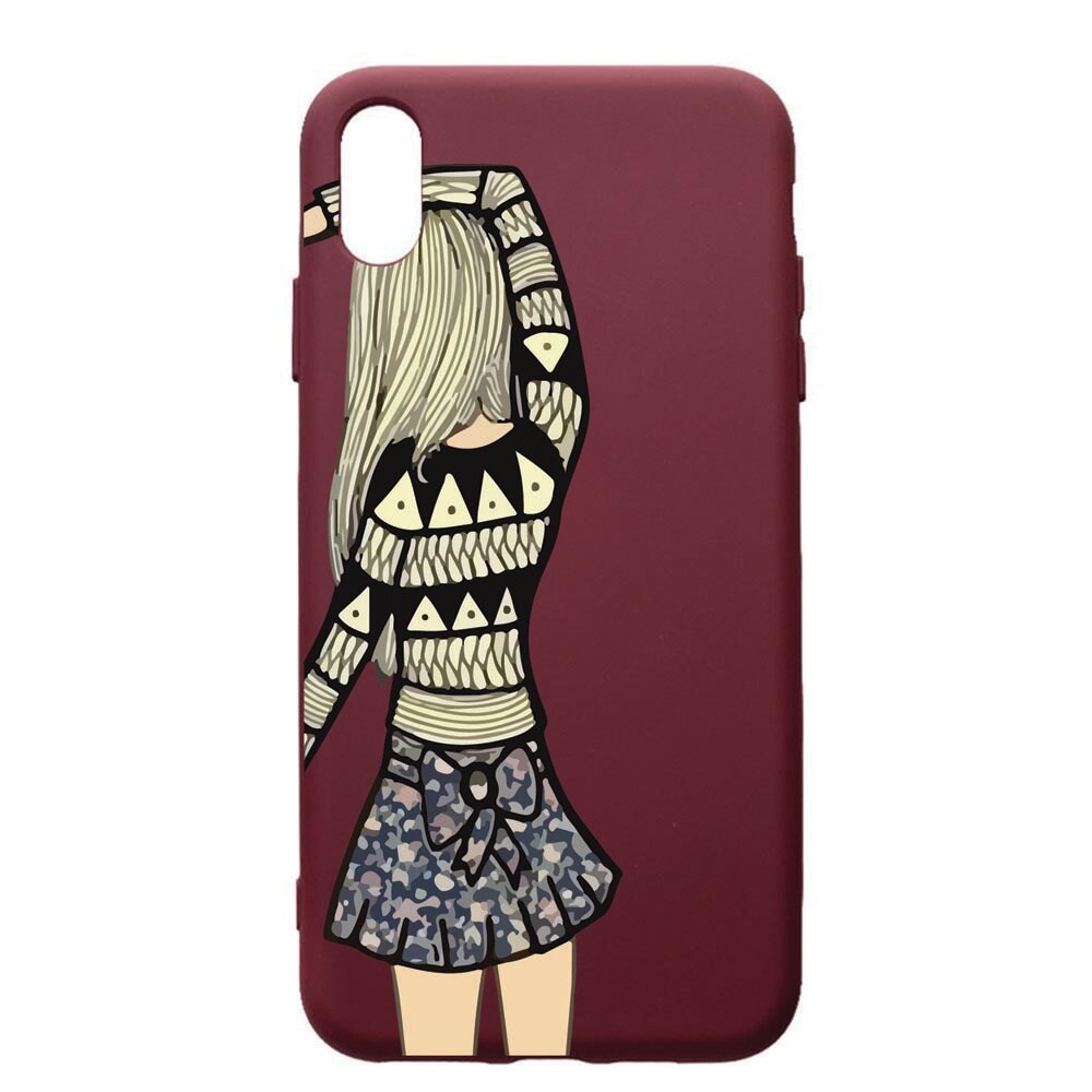 Husa Premium TPU compatibila cu Samsung Galaxy A10, Girl, cu interiorul din material textil, protectie camera, Burgundy, PBR187