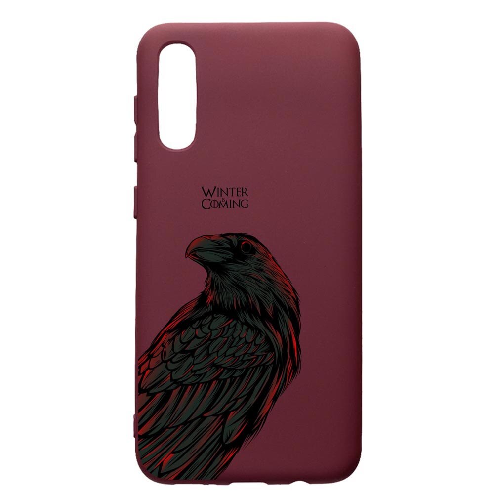 Husa Premium TPU compatibila cu Samsung Galaxy A30S, Game Of Thrones, cu interiorul din material textil, protectie camera, Burgundy, PBR285