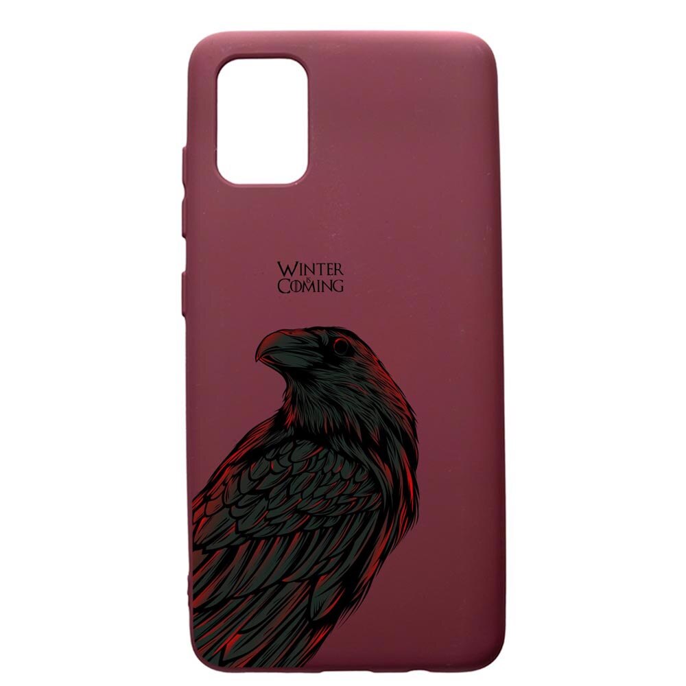Husa Premium TPU compatibila cu Samsung Galaxy A51, Game Of Thrones, cu interiorul din material textil, protectie camera, Burgundy, PBR285