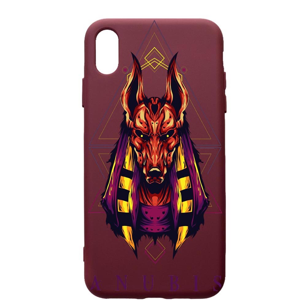 Husa Premium TPU compatibila cu Apple iPhone XS Max, Anubis, cu interiorul din material textil, protectie camera, Burgundy, PBR286