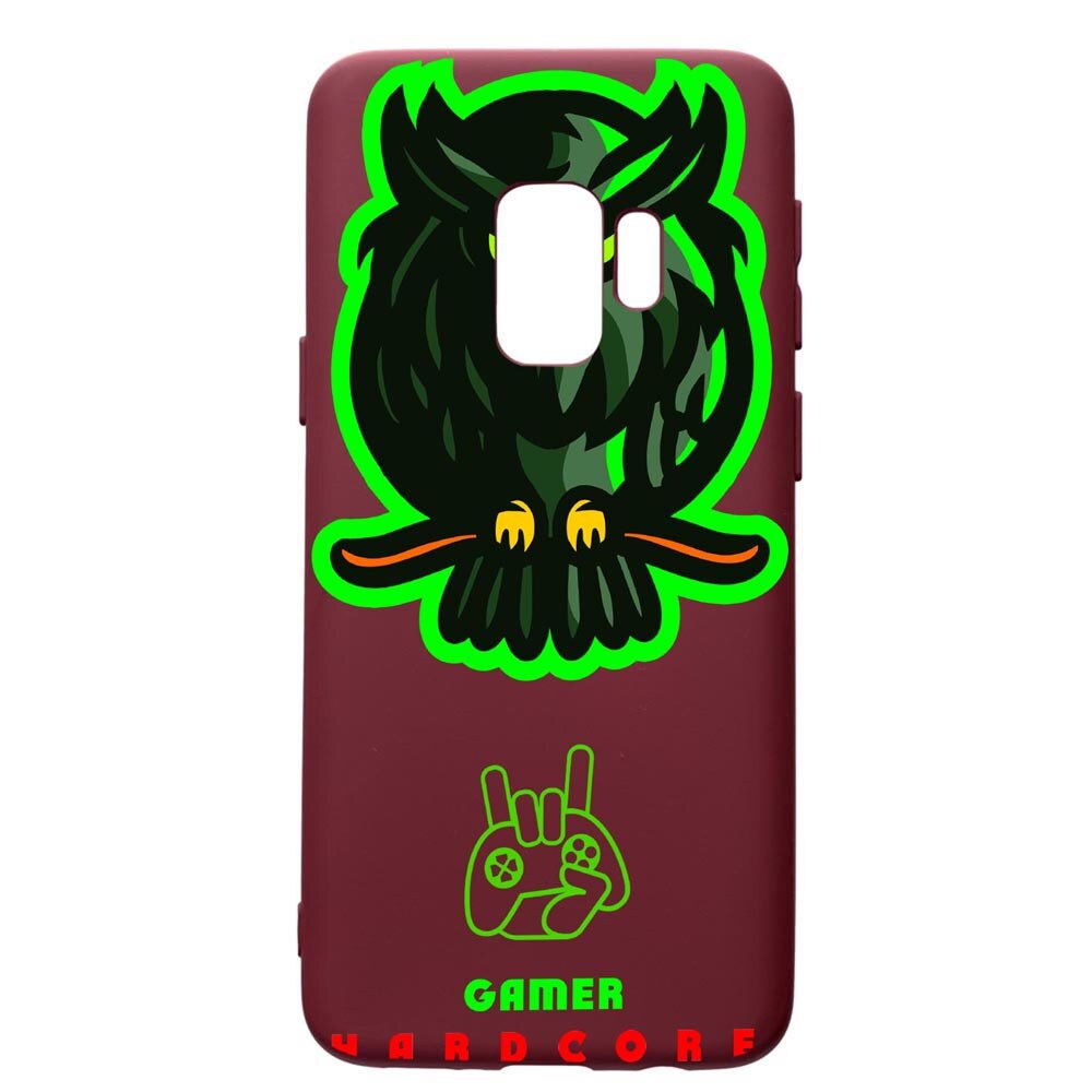 Husa Premium TPU compatibila cu Samsung Galaxy S9, Gamers, Hardcore, cu interiorul din material textil, protectie camera, Burgundy, PBR288