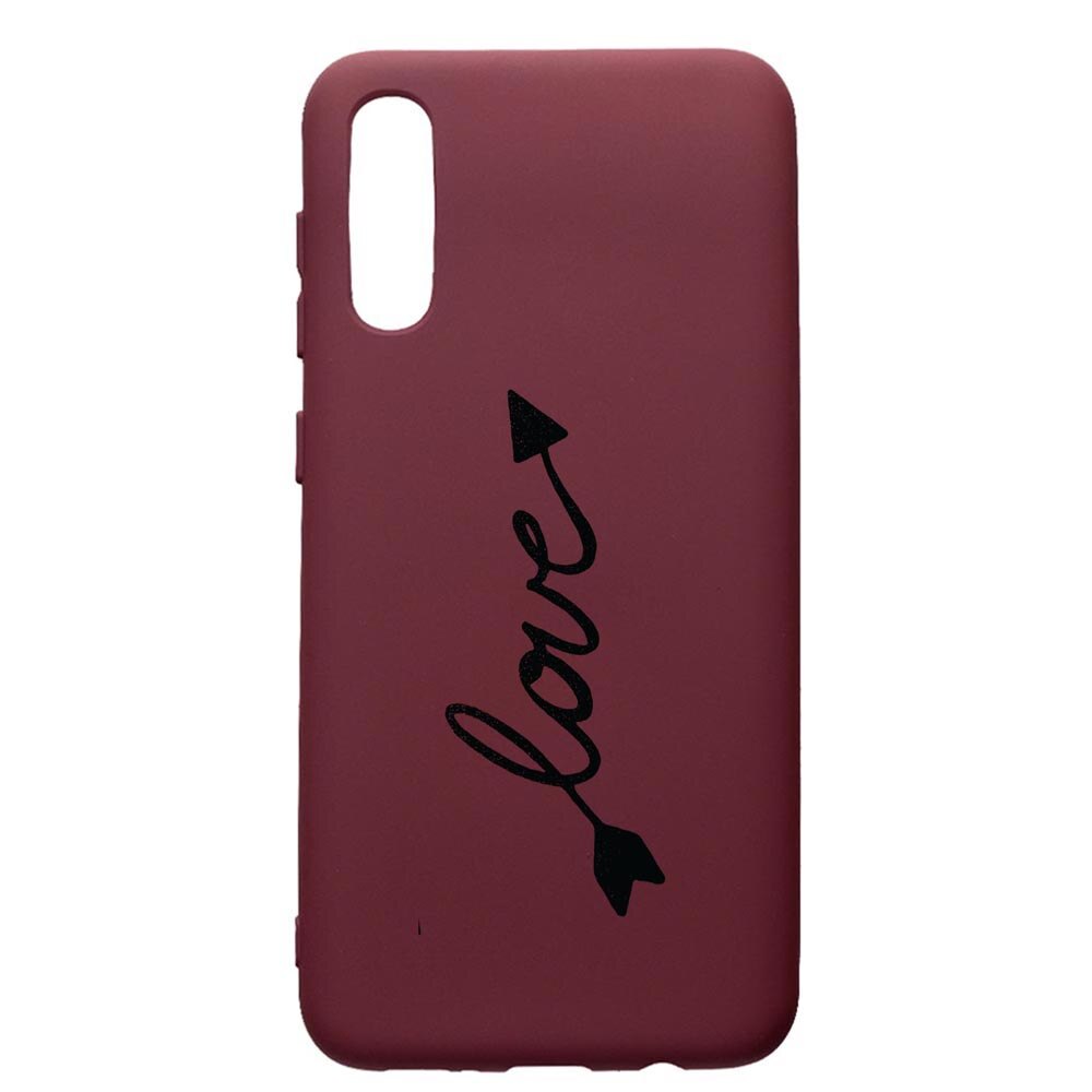 Husa Premium TPU compatibila cu Huawei Y6 2019, Love, cu interiorul din material textil, protectie camera, Burgundy, PBR225