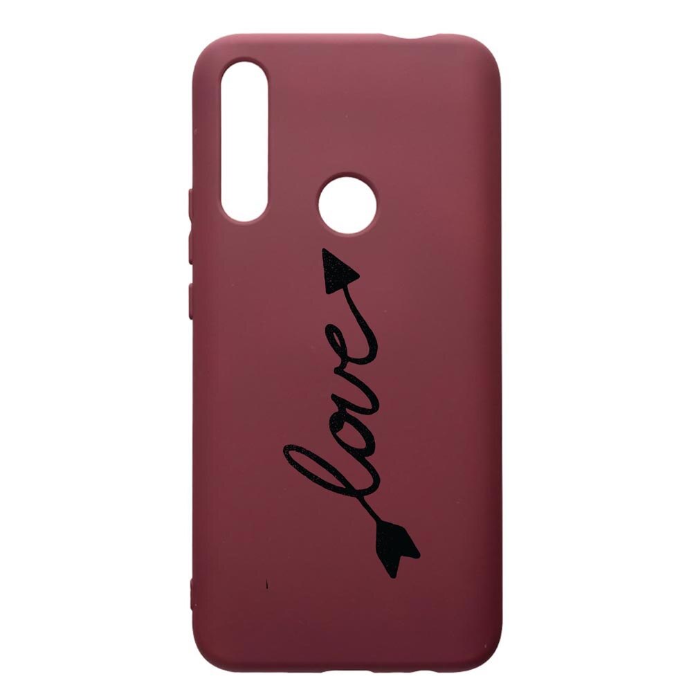 Husa Premium TPU compatibila cu Huawei P Smart Z, Love, cu interiorul din material textil, protectie camera, Burgundy, PBR225