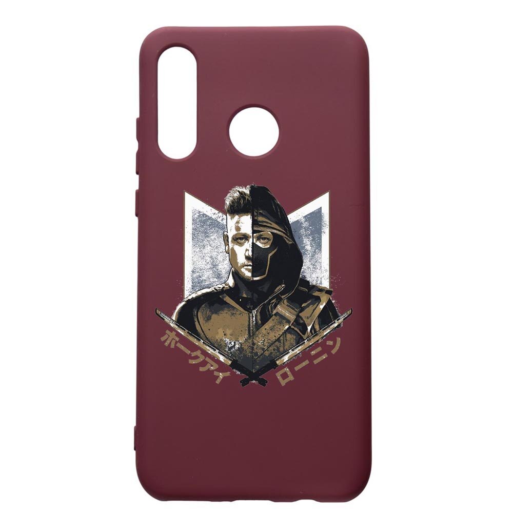 Husa Premium TPU compatibila cu Huawei P30 Lite, Avangers, cu interiorul din material textil, protectie camera, Burgundy, PBR238
