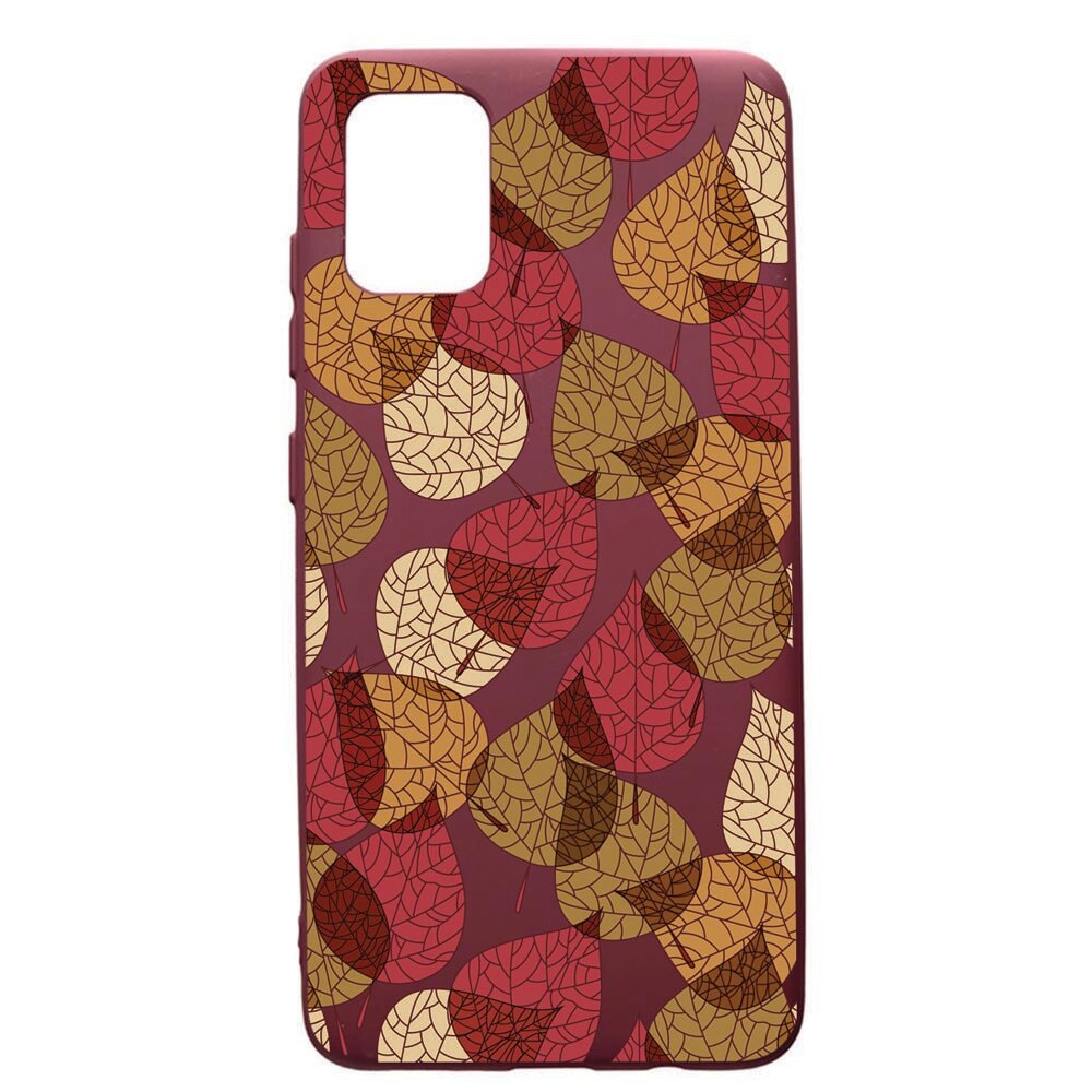 Husa Premium TPU compatibila cu Apple iPhone 12 Pro Max, Feathers, cu interiorul din material textil, protectie camera, Burgundy, PBR98