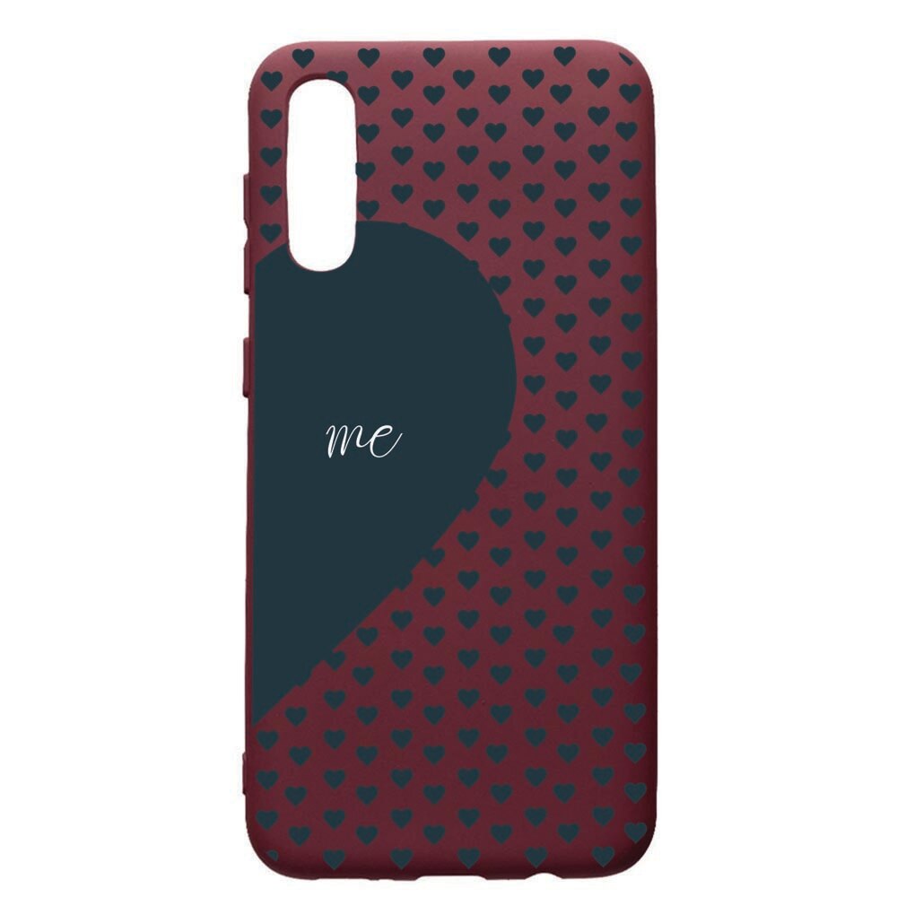 Husa Premium TPU compatibila cu Samsung Galaxy A50, Love Me, cu interiorul din material textil, protectie camera, Burgundy, PBR100