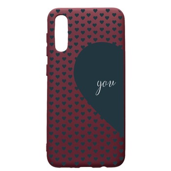 Husa Premium TPU compatibila cu Huawei Y6 2019, Love You, cu interiorul din material textil, protectie camera, Burgundy, PBR101 Husa Premium TPU compatibila cu Huawei Y6 2019, Love You, cu interiorul din material textil, protectie camera, Burgundy, PBR101