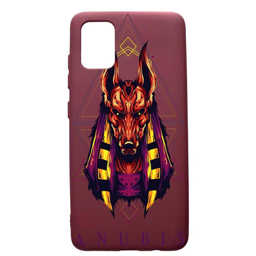 Husa Premium TPU compatibila cu Samsung Galaxy A51, Anubis, cu interiorul din material textil, protectie camera, Burgundy, PBR286