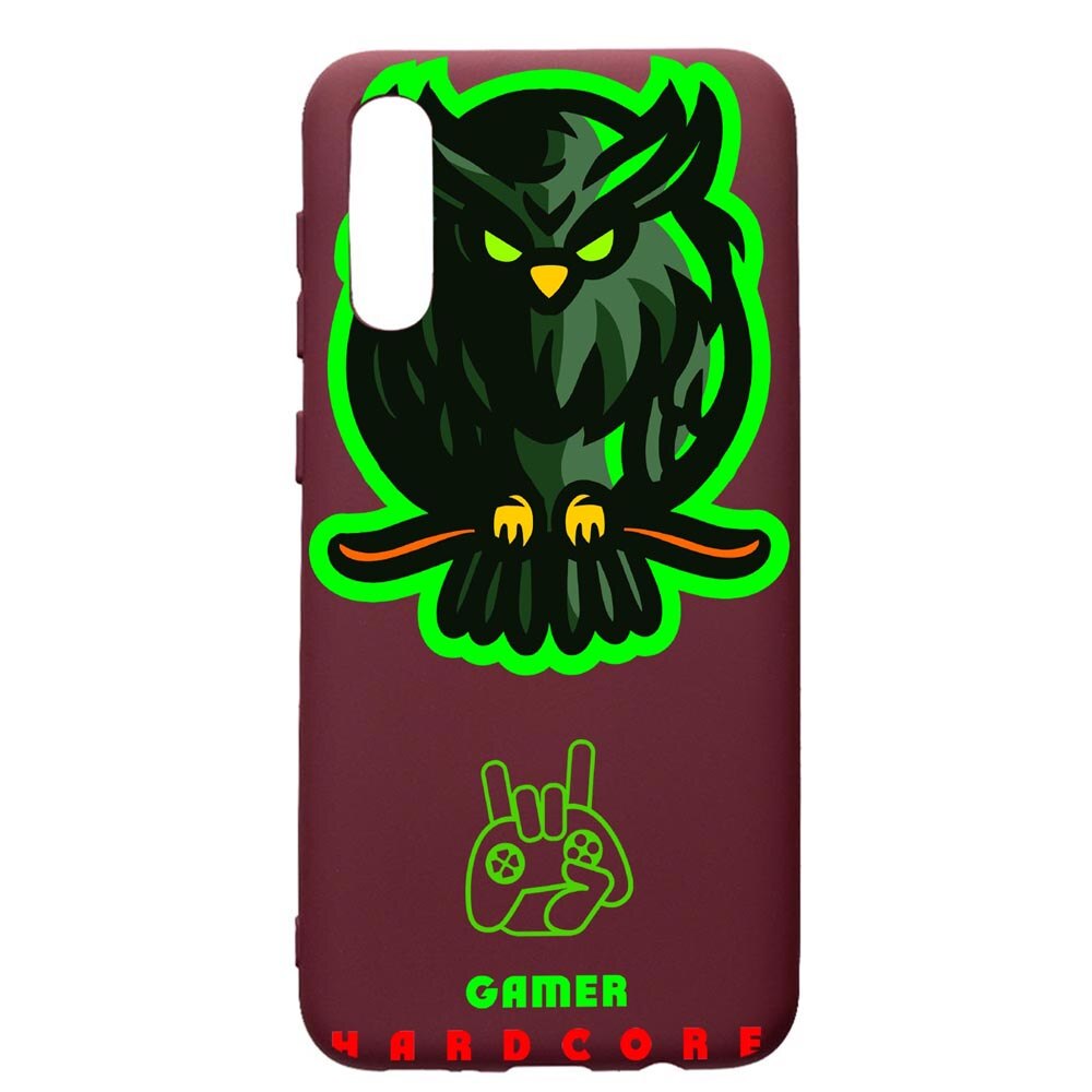 Husa Premium TPU compatibila cu Huawei Y6 2019, Gamers, Hardcore, cu interiorul din material textil, protectie camera, Burgundy, PBR288