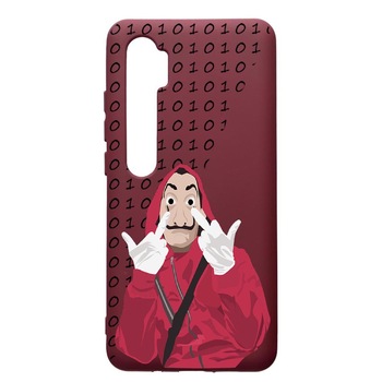 Husa Premium TPU compatibila cu Xioami Mi Note 10, La Casa De Papel, cu interiorul din material textil, protectie camera, Burgundy, PBR297 Husa Premium TPU compatibila cu Xioami Mi Note 10, La Casa De Papel, cu interiorul din material textil, protectie camera, Burgundy, PBR297