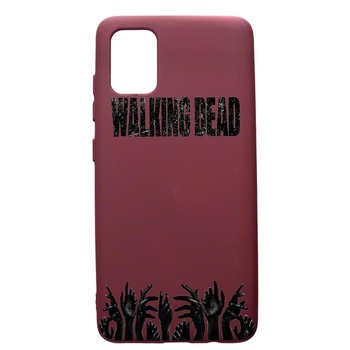 Husa Premium TPU compatibila cu Samsung Galaxy A51, The Walking Dead, cu interiorul din material textil, protectie camera, Burgundy, PBR301 Husa Premium TPU compatibila cu Samsung Galaxy A51, The Walking Dead, cu interiorul din material textil, protectie camera, Burgundy, PBR301
