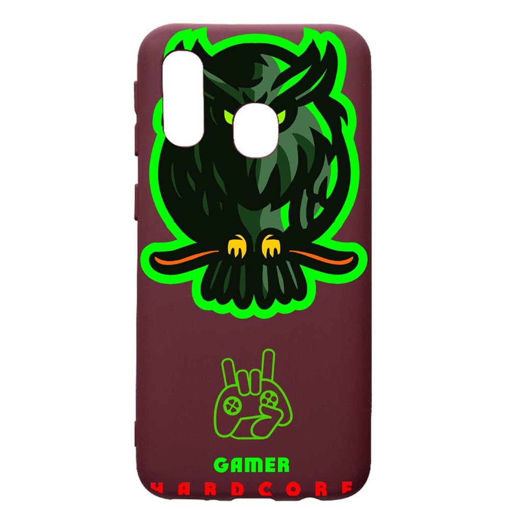 Husa Premium TPU compatibila cu Samsung Galaxy A20E, Gamers, Hardcore, cu interiorul din material textil, protectie camera, Burgundy, PBR288