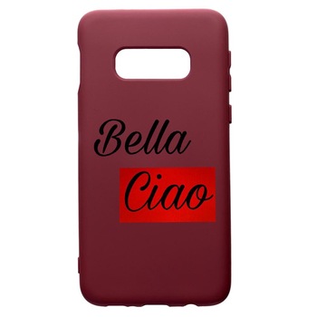 Husa Premium TPU compatibila cu Samsung Galaxy S8, La Casa De Papel Ciao Bella, cu interiorul din material textil, protectie camera, Burgundy, PBR293 Husa Premium TPU compatibila cu Samsung Galaxy S8, La Casa De Papel Ciao Bella, cu interiorul din material textil, protectie camera, Burgundy, PBR293