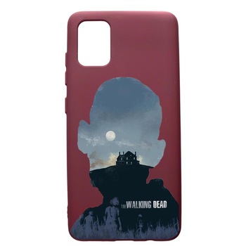 Husa Premium TPU compatibila cu Apple iPhone 12 Pro Max, The Walking Dead, cu interiorul din material textil, protectie camera, Burgundy, PBR303 Husa Premium TPU compatibila cu Apple iPhone 12 Pro Max, The Walking Dead, cu interiorul din material textil, protectie camera, Burgundy, PBR303