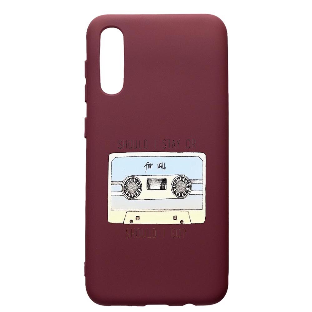 Husa Premium TPU compatibila cu Samsung Galaxy A30S, Stranger Things, cu interiorul din material textil, protectie camera, Burgundy, PBR305