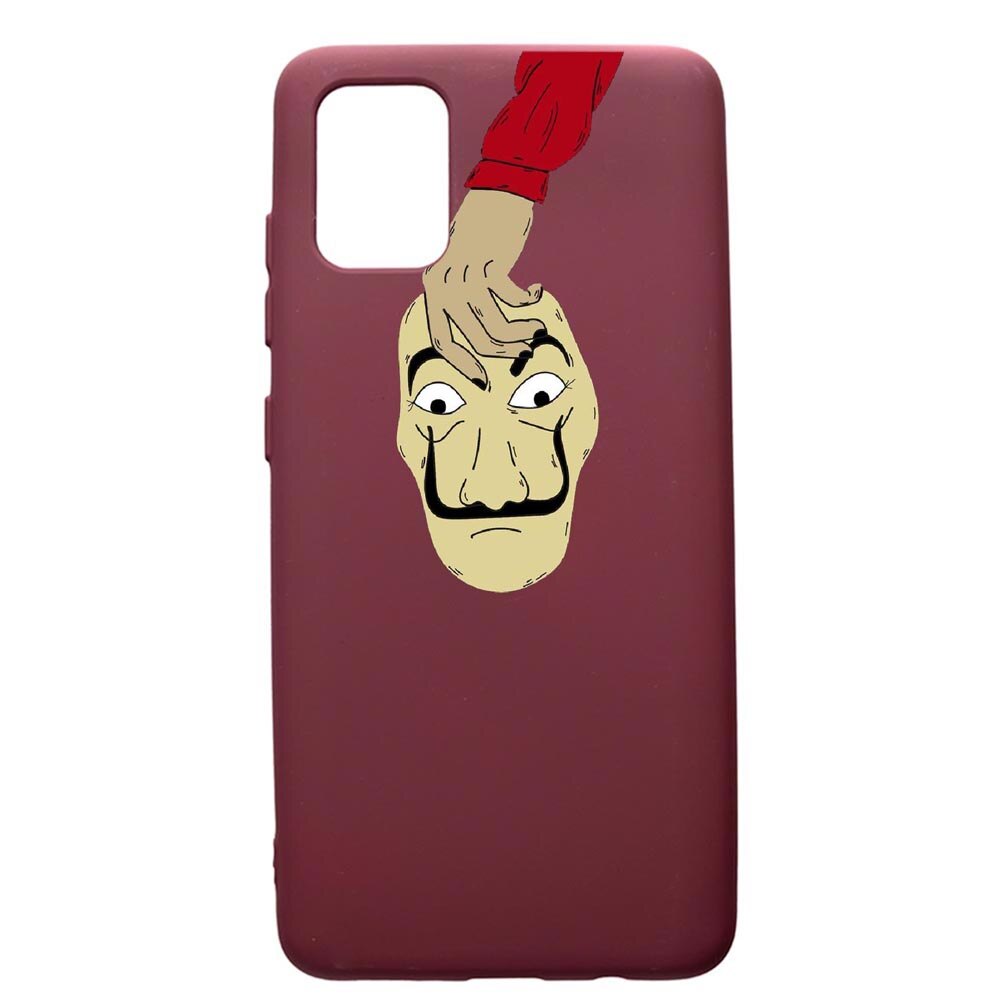 Husa Premium TPU compatibila cu Apple iPhone 11 Pro Max, La Casa De Papel, cu interiorul din material textil, protectie camera, Burgundy, PBR295