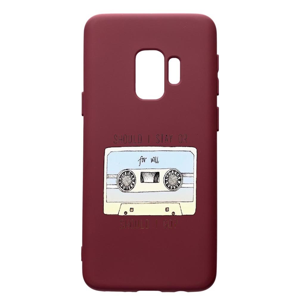 Husa Premium TPU compatibila cu Samsung Galaxy S9, Stranger Things, cu interiorul din material textil, protectie camera, Burgundy, PBR305