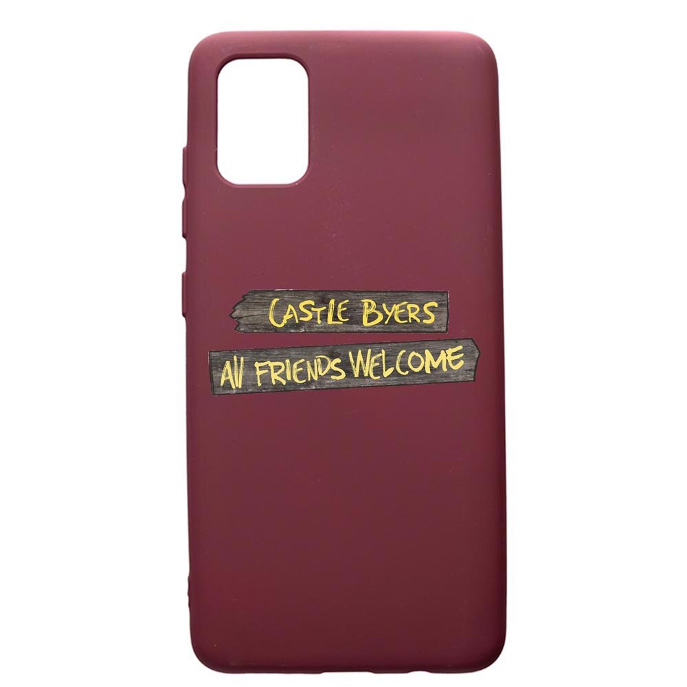 Husa Premium TPU compatibila cu Samsung Galaxy S20 Plus, Stranger Things, cu interiorul din material textil, protectie camera, Burgundy, PBR375