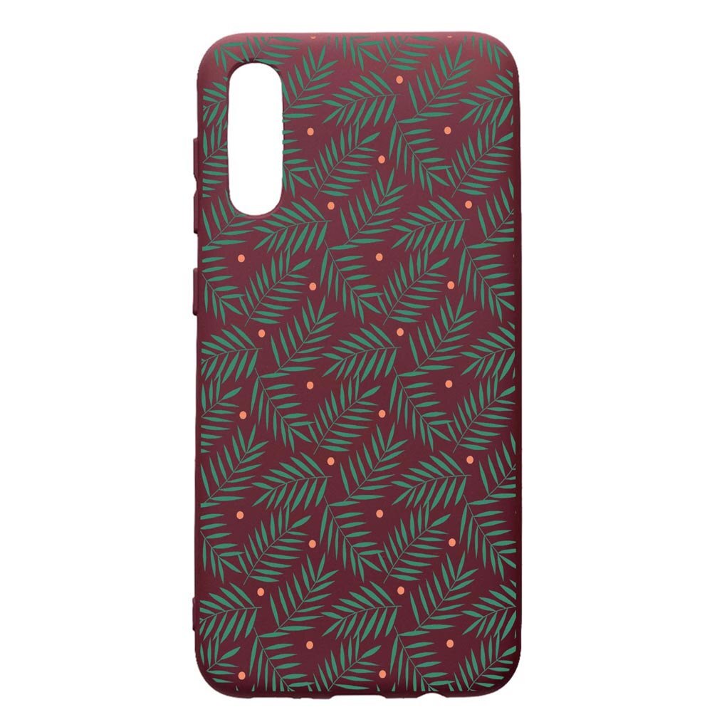 Husa Premium TPU compatibila cu Samsung Galaxy A50, Xmas, cu interiorul din material textil, protectie camera, Burgundy, PBR310