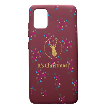 Husa Premium TPU compatibila cu Apple iPhone 12 Pro Max, Xmas, cu interiorul din material textil, protectie camera, Burgundy, PBR313 Husa Premium TPU compatibila cu Apple iPhone 12 Pro Max, Xmas, cu interiorul din material textil, protectie camera, Burgundy, PBR313