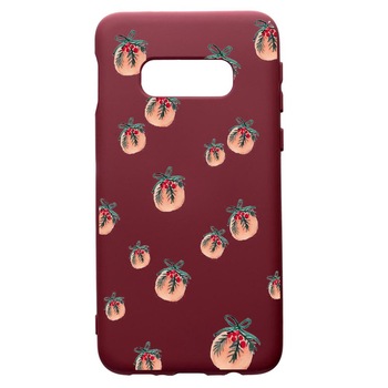 Husa Premium TPU compatibila cu Samsung Galaxy S8, Xmas, cu interiorul din material textil, protectie camera, Burgundy, PBR339 Husa Premium TPU compatibila cu Samsung Galaxy S8, Xmas, cu interiorul din material textil, protectie camera, Burgundy, PBR339