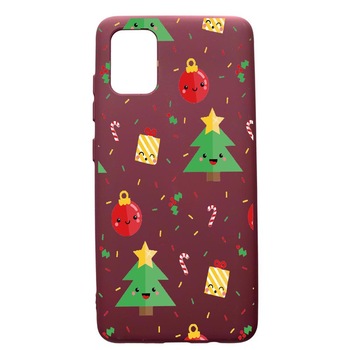 Husa Premium TPU compatibila cu Apple iPhone 12 Pro Max, Xmas, cu interiorul din material textil, protectie camera, Burgundy, PBR309 Husa Premium TPU compatibila cu Apple iPhone 12 Pro Max, Xmas, cu interiorul din material textil, protectie camera, Burgundy, PBR309