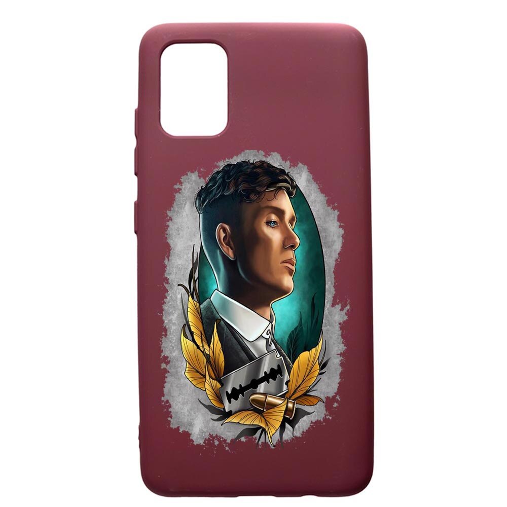 Husa Premium TPU compatibila cu Samsung Galaxy A51, Peaky Blinders, cu interiorul din material textil, protectie camera, Burgundy, PBR384